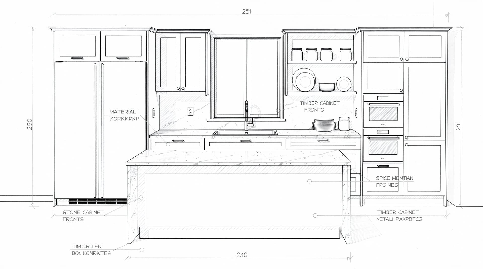 Zeitgenössische Küche elevation